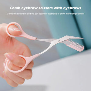 Falcate Eyebrow Trimmer Scissor With Comb Beauty Product Eyebrow Trimming Knife Eyebrow Women Beginner Brow Trimmer Makeup Tools