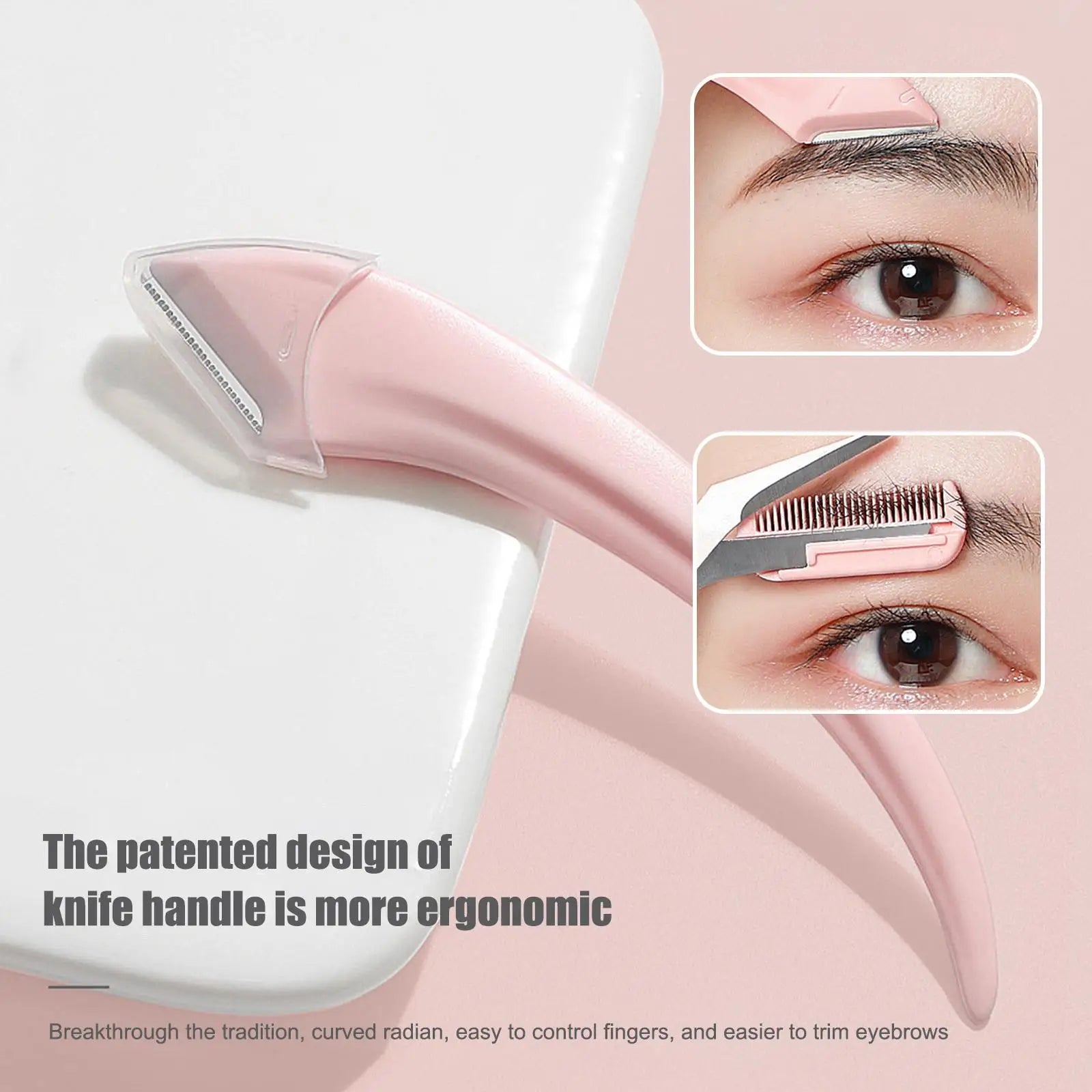 Falcate Eyebrow Trimmer Scissor With Comb Beauty Product Eyebrow Trimming Knife Eyebrow Women Beginner Brow Trimmer Makeup Tools