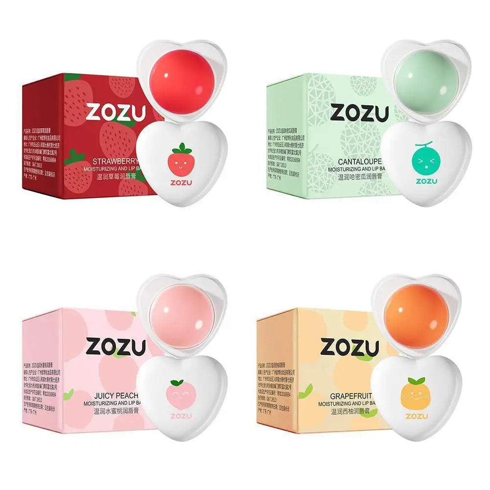 Fresh Fruit Lip Balm Moisturizing Hydrating Heart Shape Care Strawberry Beauty Repair And Skin Care Lip Lip Peach Products Q6E3