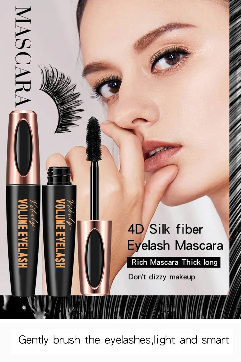 VIBELY Mascara 4d Eyelashes Curling Lengthens Black Thick Lashes Waterproof Original Product Beauty Female Makeup Big Eye Bright
