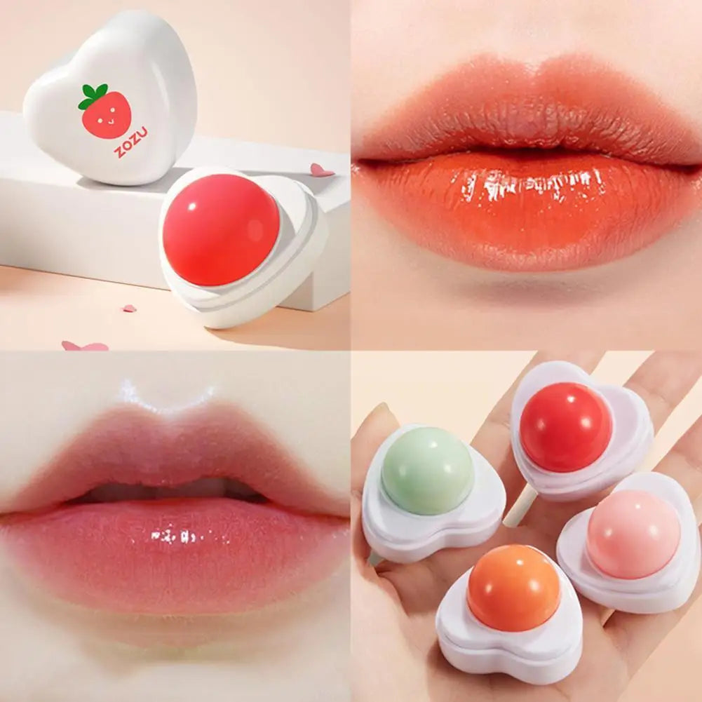 Fresh Fruit Lip Balm Moisturizing Hydrating Heart Shape Care Strawberry Beauty Repair And Skin Care Lip Lip Peach Products Q6E3