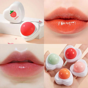 Fresh Fruit Lip Balm Moisturizing Hydrating Heart Shape Care Strawberry Beauty Repair And Skin Care Lip Lip Peach Products Q6E3