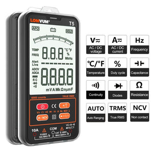 LOMVUM TRUE RMS Multimeter 6000 COUNTS High Precision Digital Multimeter NCV Smart Multimeter Auto Ranging AC/DC Flashlight