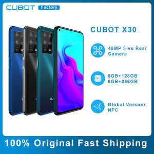 Cubot X30 Smart Phone 48MP Five Rear AI Camera 128GB/256GB Cellphone NFC  6.4" Fullview Display Android10 Cell Phone