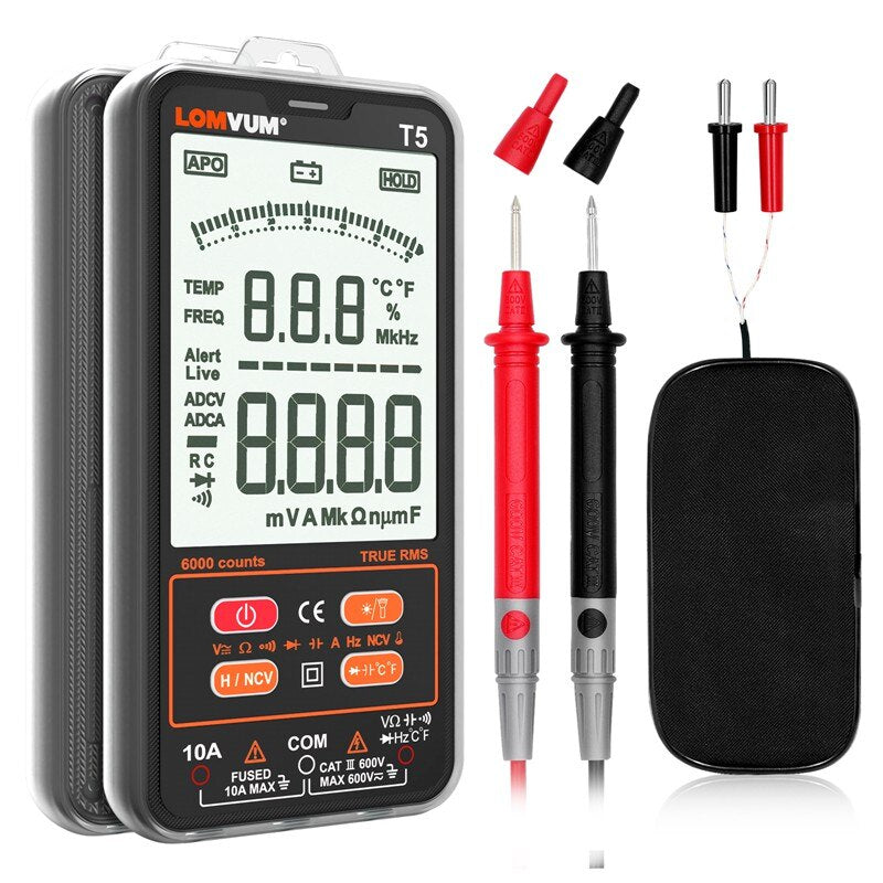 LOMVUM TRUE RMS Multimeter 6000 COUNTS High Precision Digital Multimeter NCV Smart Multimeter Auto Ranging AC/DC Flashlight
