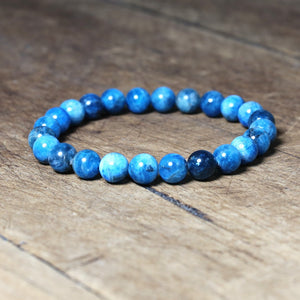 8mm Natural Stone Apatite Bracelet Handmade Jewelry Strand Charm Bracelet Yoga Healing Energy Bracelet Women Men