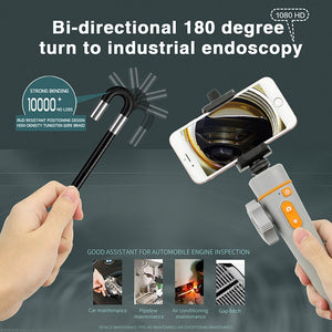 Newest 180 Degree Inspection Camera Articulating Industrial Endoscope 6mm & 8.5mm HD Camera With 6 LED for iPhone Android