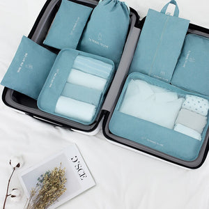 High quality 7PCS/set Travel Bag Set Women Men Luggage Organizer for Clothes Shoe Waterproof Packing Cube Portable Clothing