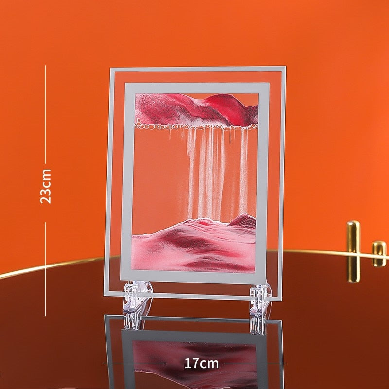 7/12inch Moving Sand Art Picture Round Glass 3D Deep Sea Sandscape In Motion Display Flowing Sand Frame Sand Painting