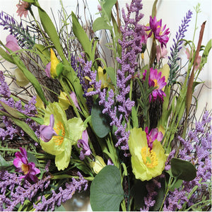 61cm Lavender Wreath Handmade Artificial Green Leaves Wreath Eco-friendly Front Door Home Decor For Wedding Birthday Party