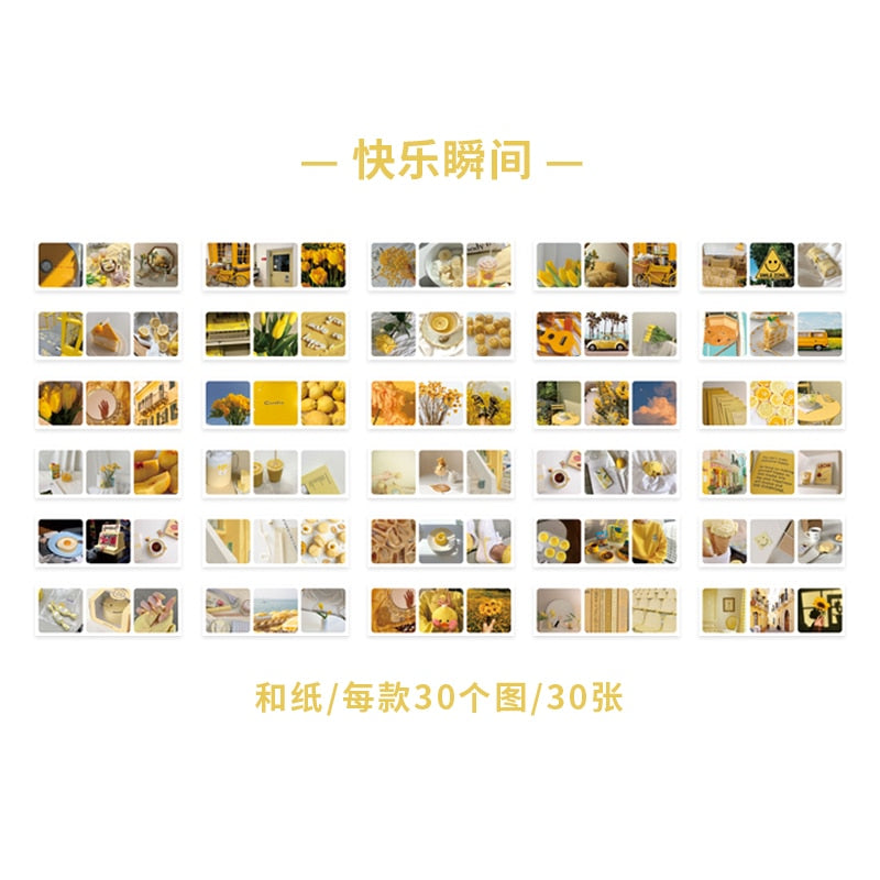 Journamm 30pcs/pack 90patterns/pack Ins Material Stickers Book Scrapbooking Junk Journal Creative Stationery DIY Deco Stickers