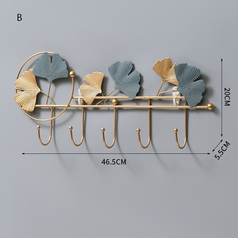 Creative Metal Key Hooks Coat Rack Nordic Home Decoration Iron Wall Shelving Storage Hanger Wall Hanging Hook