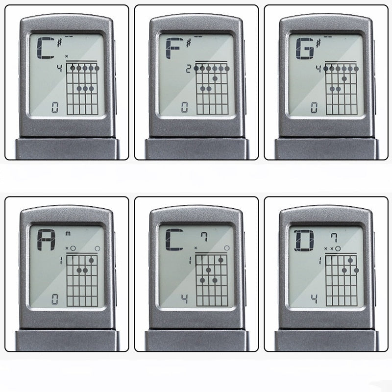 400+ Chord Patterns Portable Chord Trainer Pocket Guitar Practice Tools LCD Musical Instrument Practice Chords Tools for Guitar