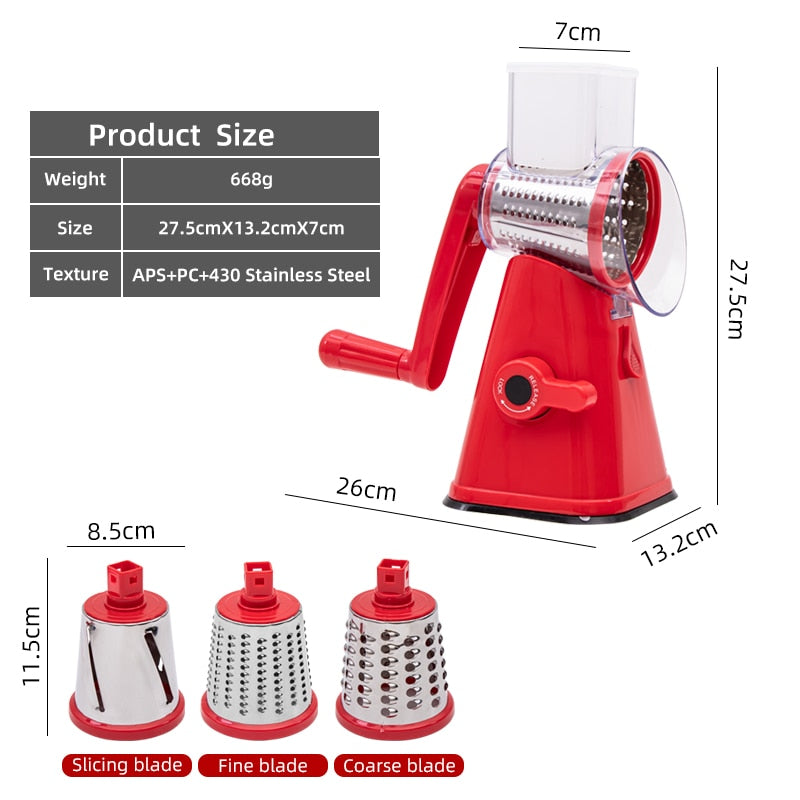 Kitchen Gadgets Manual Vegetable Cutter Slicer Kitchen Tools Multi-functional Round Mandoline Slicer Potato Cheese