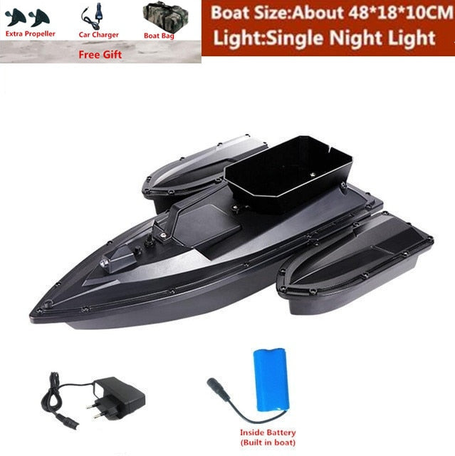 Smart Fixed Speed Cruise Radio Remote Control Fishing Bait Boat 1.5KG 500M Dual Night Light Lure Fishing RC Bait Boat Fishing