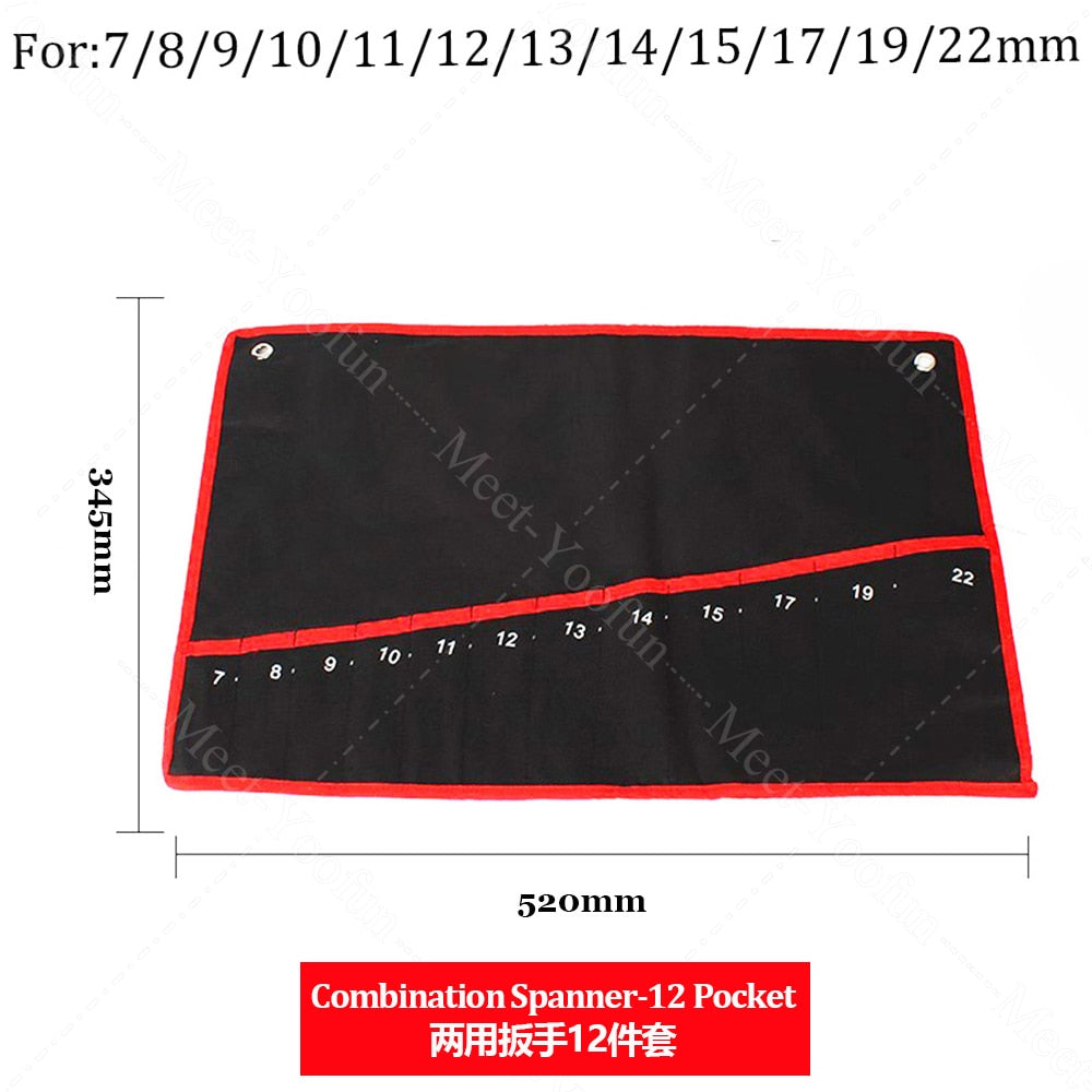 Practical Canvas Tool Bag wrench tool roll up Foldable Spanner Organizer Pouch Case hand tool storage bag