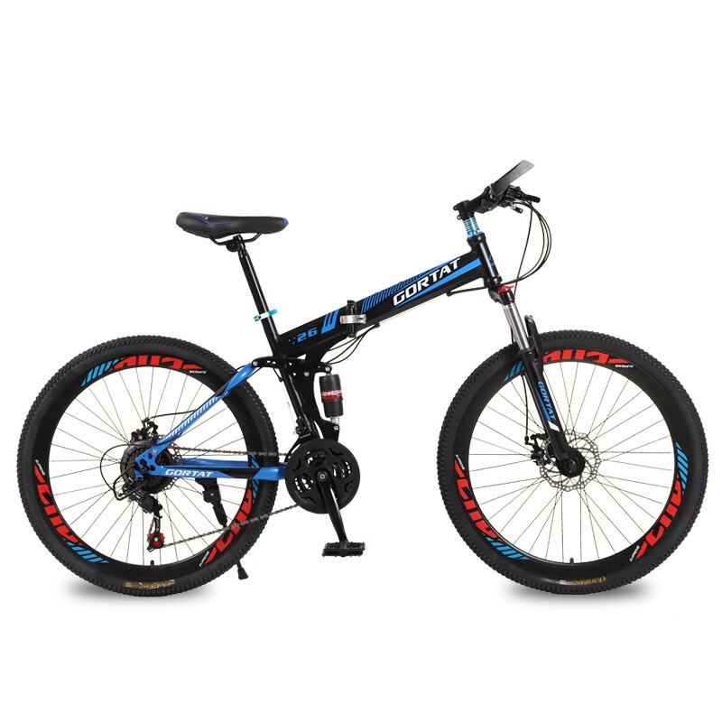 foldable bicycle mountain bike wheel size 26 inches Road bike 21 speeds Suspension Bicycle Double Disc Brake