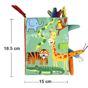 Cloth Book Cartoon Animal Face Matching Torn Baby Stereo Cloth Book Montessori Early Educational Teaching Toddler Books Gifts
