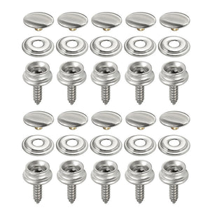 30pcs Ship Snap Fastener Stainless Canvas Cap Screw Kit For Boat Covers Cars Hoods Caravans Leather Jackets Handbags Parts