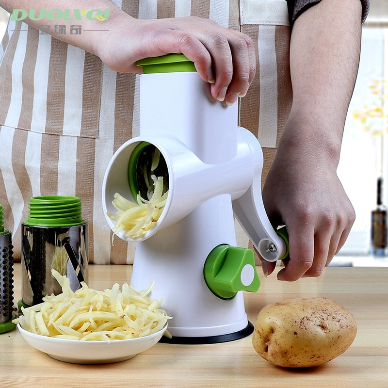 Kitchen Gadgets Manual Vegetable Cutter Slicer Kitchen Tools Multi-functional Round Mandoline Slicer Potato Cheese