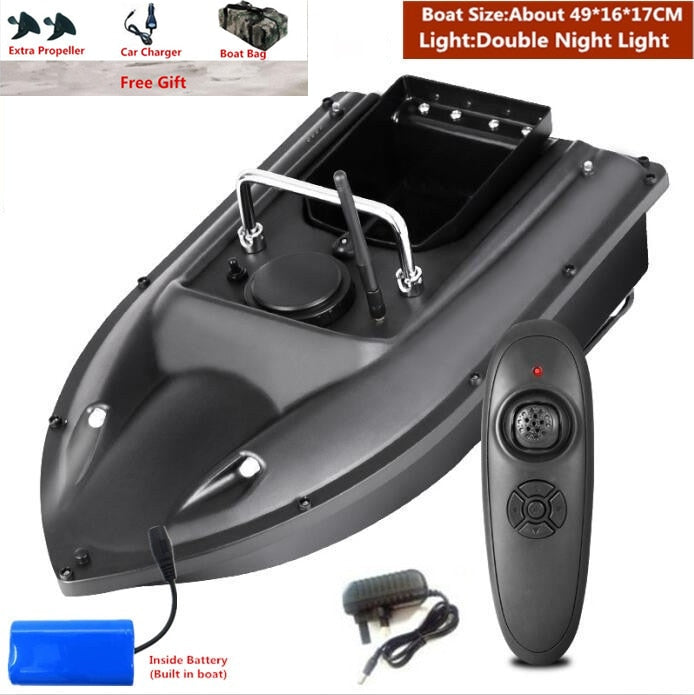 Smart Fixed Speed Cruise Radio Remote Control Fishing Bait Boat 1.5KG 500M Dual Night Light Lure Fishing RC Bait Boat Fishing
