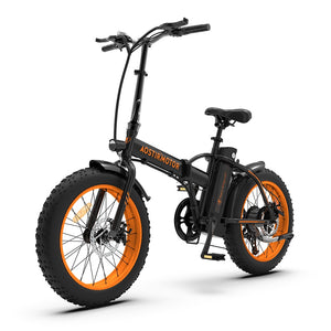 AOSTIRMOTOR A20 Folding Ebike 500W Electric Mountain Bike 20in Tire 36V 13Ah Battery Beach Electric Bicycle Fat Bike For Adult