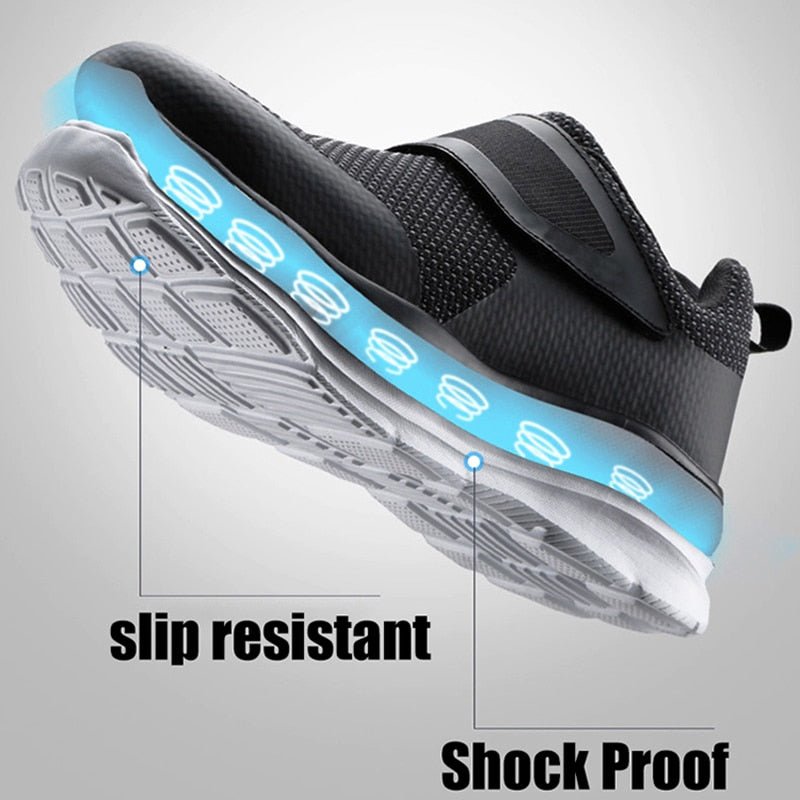 LARNMERN Men's Safety Shoes Steel Toe Construction Protective Footwear Lightweight 3D Shockproof Work Sneaker Shoes For Men