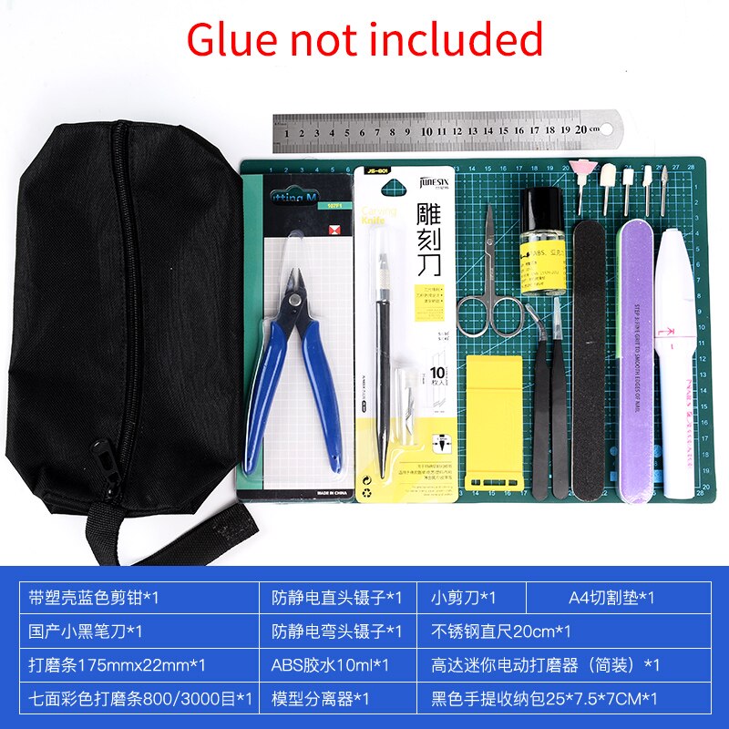 New Model Building Tools For Gundam Tools Hobby Military Model DIY Accessories Grinding Cutting Mat Polishing Tools Set(no glue)