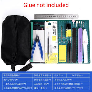 New Model Building Tools For Gundam Tools Hobby Military Model DIY Accessories Grinding Cutting Mat Polishing Tools Set(no glue)