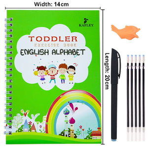 4 Books Sank Magic New Copybook Reusable Groove Writing Practice Book Calligraphy Wipe-free English/German Early Education