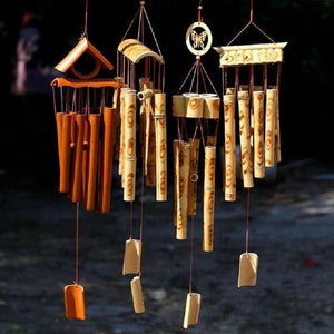 Bamboo Wind Chimes Pendant Balcony Outdoor Yard Garden Home Decor Antique Windbell Handmade Windchime Indoor Wall Hanging Crafts