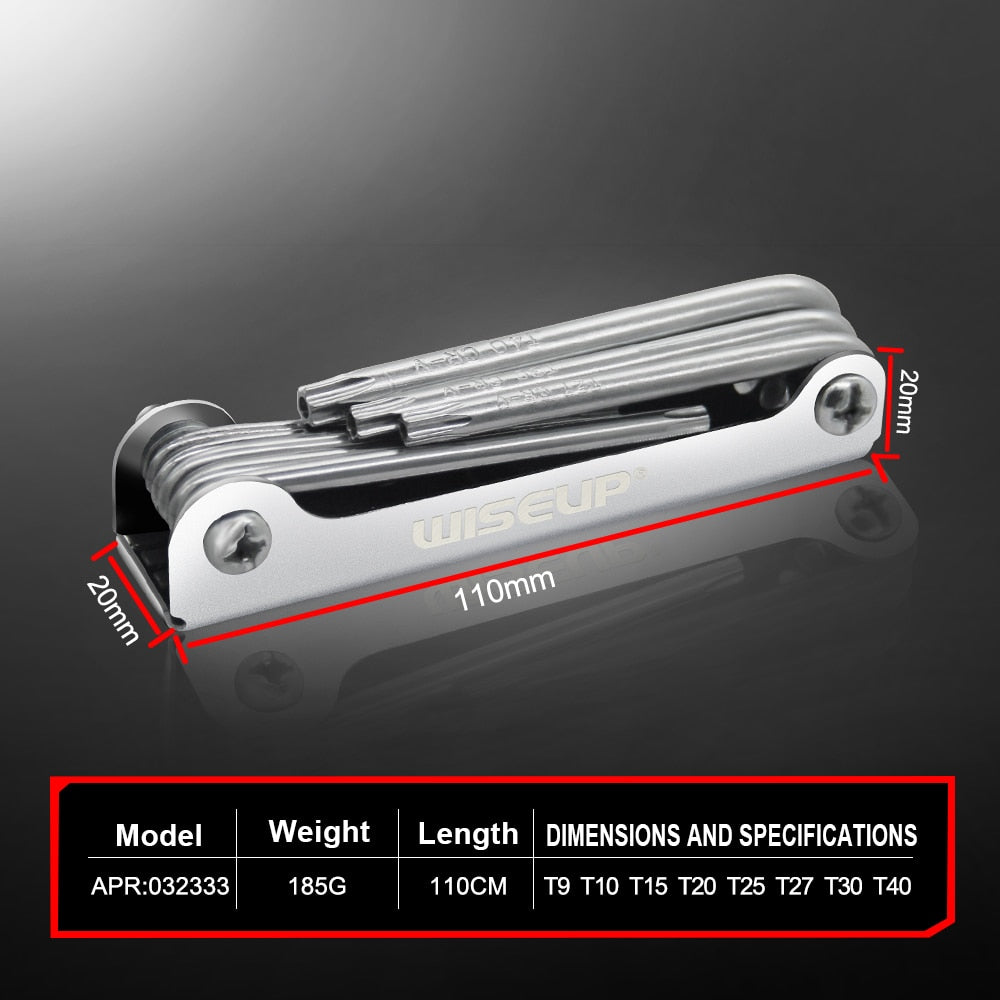 WISEUP Allen Keys Folding Hexagon key set CR-V Folding Screwdriver flat Torx Keys hand tools Portable star key Wrench Set