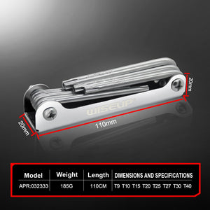 WISEUP Allen Keys Folding Hexagon key set CR-V Folding Screwdriver flat Torx Keys hand tools Portable star key Wrench Set