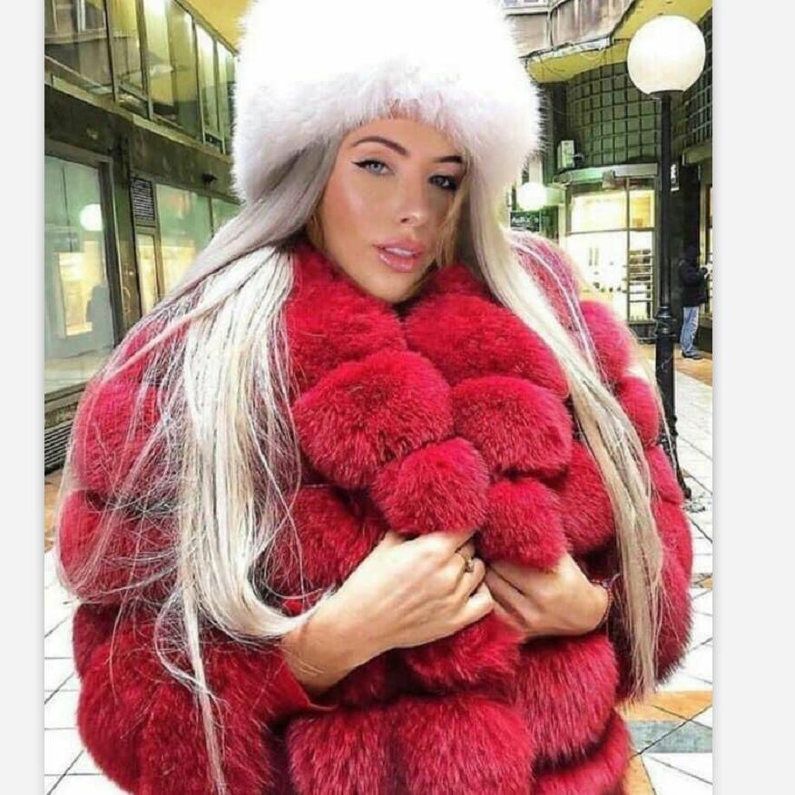 Fox Fur Fashion Luxury Coat