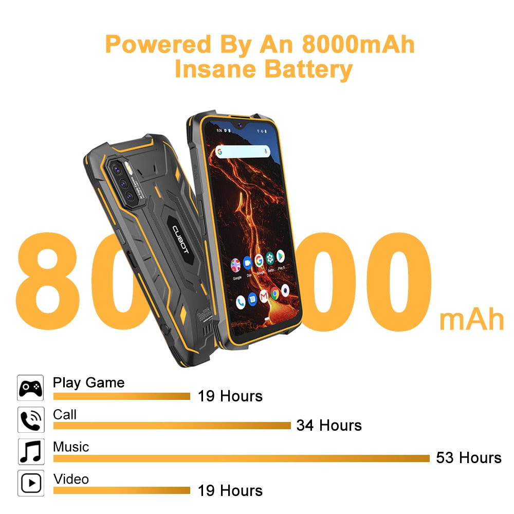 Cubot Kingkong 5 Pro 8000mAh Rugged Smartphone Waterproof IP68/IP69K Android 11 Global Version Cellphone Dual Speaker NFC