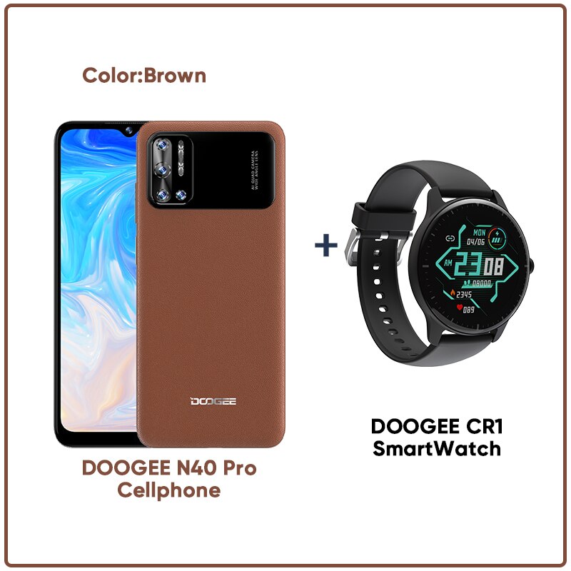 DOOGEE N40 Pro Smartphone 6.5 inch 20MP Quad Camera Helio P60 6GB+128GB Cellphone 6380mAh Battery 24W fast Charging