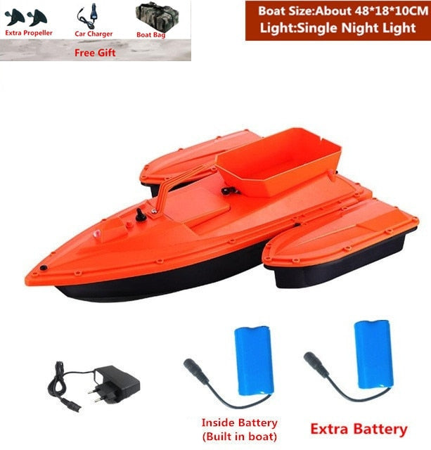 Smart Fixed Speed Cruise Radio Remote Control Fishing Bait Boat 1.5KG 500M Dual Night Light Lure Fishing RC Bait Boat Fishing