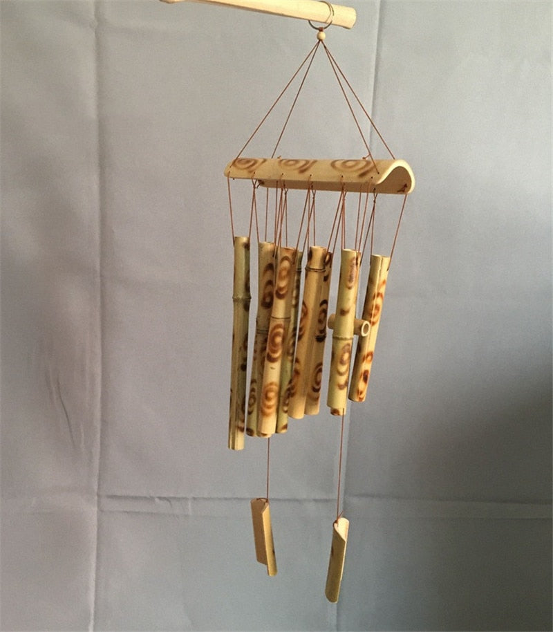 Bamboo Wind Chimes Pendant Balcony Outdoor Yard Garden Home Decor Antique Windbell Handmade Windchime Indoor Wall Hanging Crafts