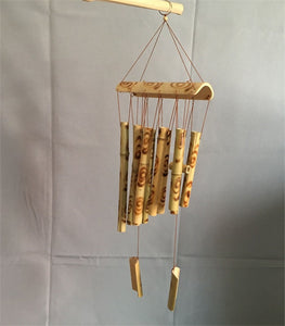 Bamboo Wind Chimes Pendant Balcony Outdoor Yard Garden Home Decor Antique Windbell Handmade Windchime Indoor Wall Hanging Crafts