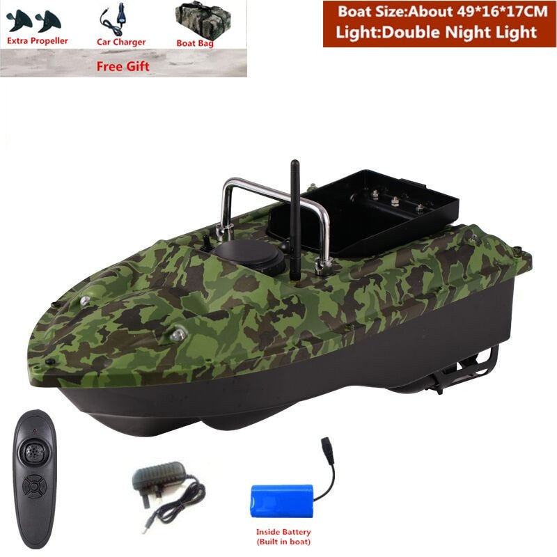Smart Fixed Speed Cruise Radio Remote Control Fishing Bait Boat 1.5KG 500M Dual Night Light Lure Fishing RC Bait Boat Fishing