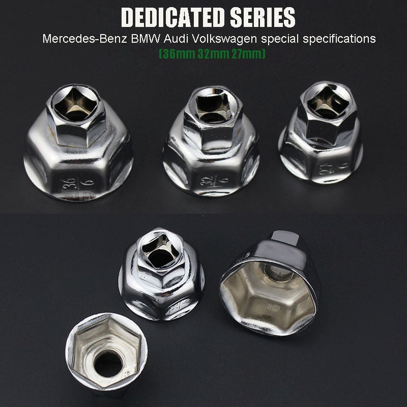 901 ~ 915 Oil Filter Wrench 1/2" Square Drive  64mm - 101mm Cap Oil Filter Wrench Socket Car Hand Remover Tool