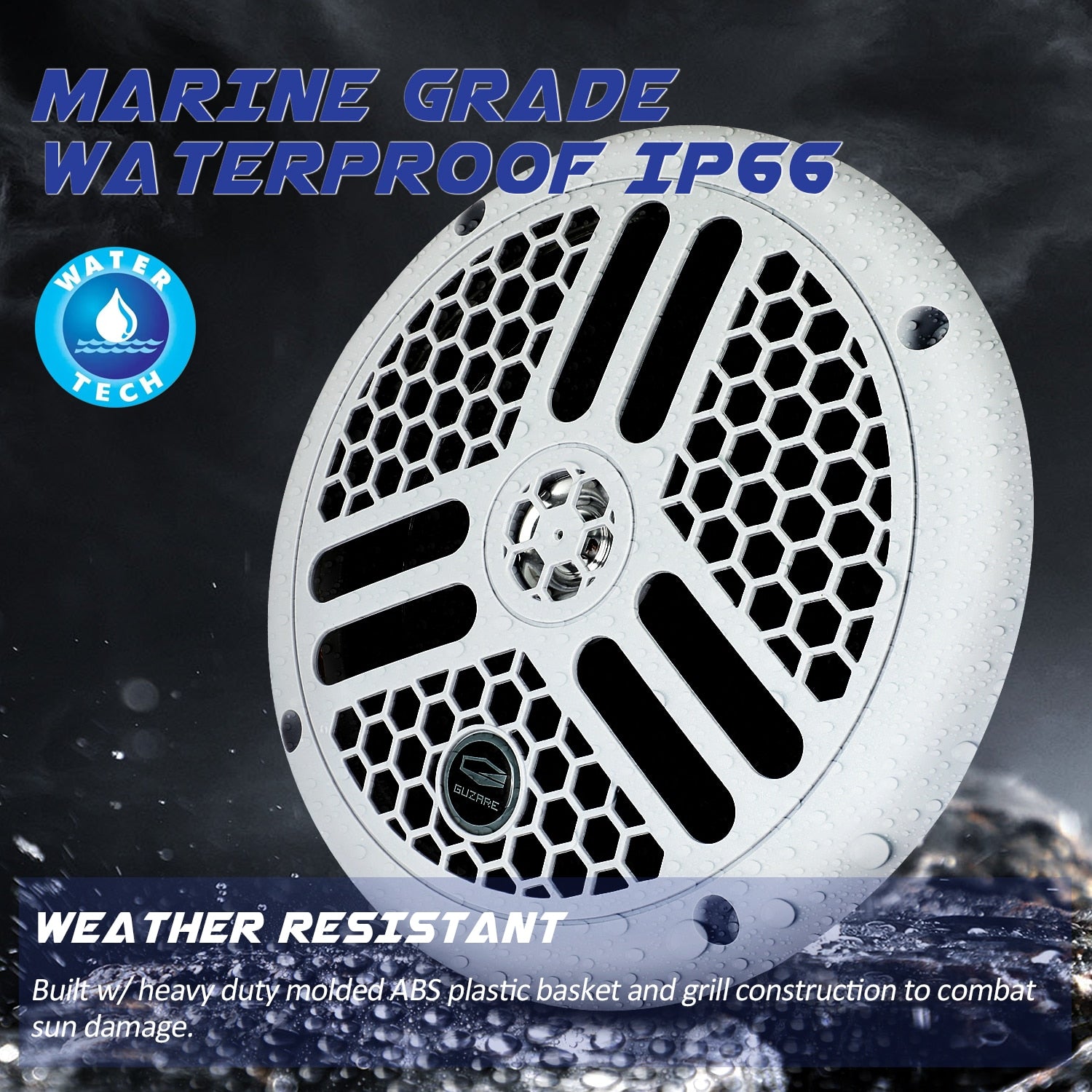 GUZAR 6.5inch 240Watts Waterproof Marine Speakers UV-Proof For Boat SPA ATV UTV Golf Cart Motorcycle Outdoor Music Speaker