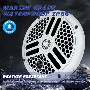 GUZAR 6.5inch 240Watts Waterproof Marine Speakers UV-Proof For Boat SPA ATV UTV Golf Cart Motorcycle Outdoor Music Speaker