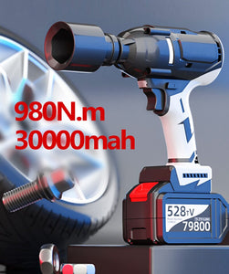 Cordless impact wrench 30000mah Electric Impact Wrench , 980N.m Max Torque, 3800rpm speed, Two-Direction Rocker Switch
