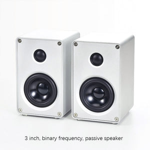 BRZHIFI Audio 3 Inch Aluminum Alloy Speaker Desktop 2.0 Channel Two-way Passive Stereo Computer Satellite Surround Wall Hanging