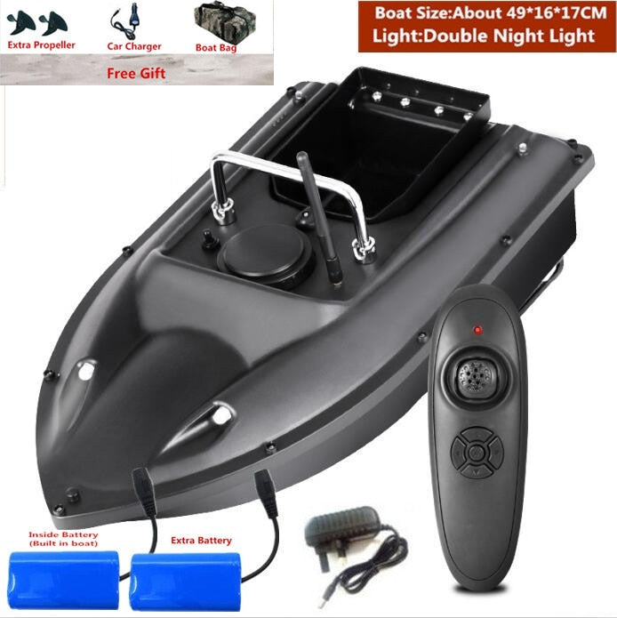 Smart Fixed Speed Cruise Radio Remote Control Fishing Bait Boat 1.5KG 500M Dual Night Light Lure Fishing RC Bait Boat Fishing