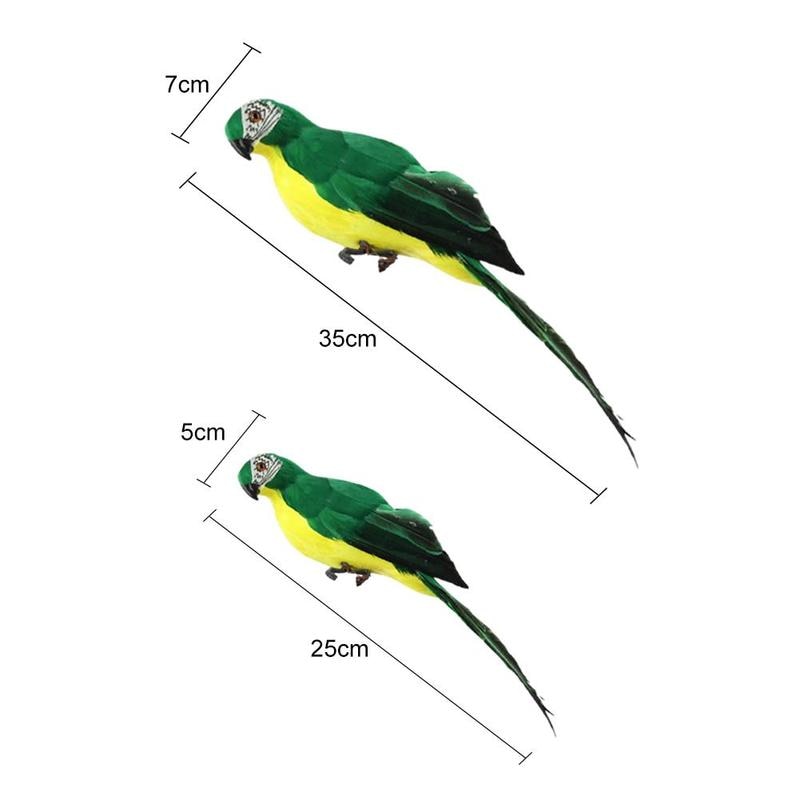 25cm 35cm Simulation Parrot Creative Feather Lawn Figurine Ornament Animal Bird Outdoor Garden Party Prop Decoration Miniature