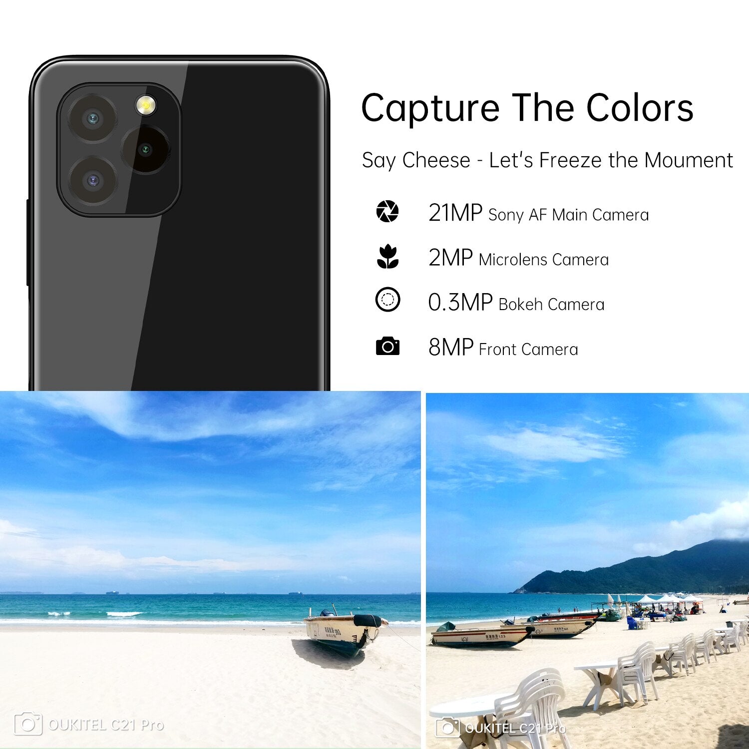 [In Stock] Oukitel C21 Pro Smartphone 4GB 64GB 6.39&quot;HD+4000mAh Octa Core Android11 Mobile Phone MT6762D 21M/8M Camera Cell Phone