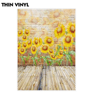 Allenjoy sunflower Photography Backdrop Newborn Child fence Smash cake Baby Shower summer background Photo studio photobooth