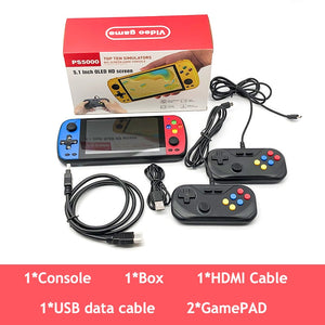 Handheld Video Game Console Retro Video Game Console 5.1 Inch HD Screen Handheld Portable Game Console PS5000 Double Retro Game